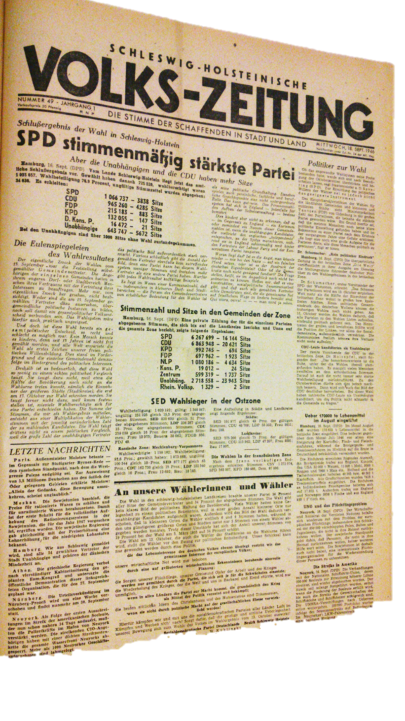 Auszug aus der Volkszeitung vom 18. September 1946